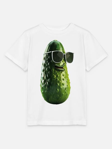 Gurke Pickle mit Sonnenbrille - Stanley/Stella Kinder T-Shirt MINI CREATOR - Weiß