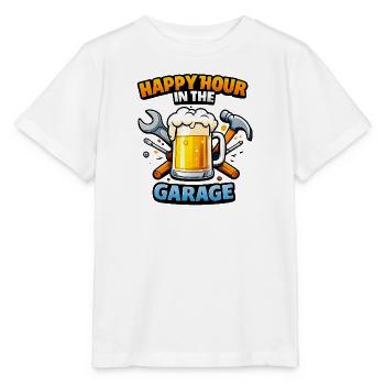 Motif du garage de l’heure heureuse - T-shirt bio MINI CREATOR Stanley/Stella Enfant - blanc - Devant - Maike (125cm)
