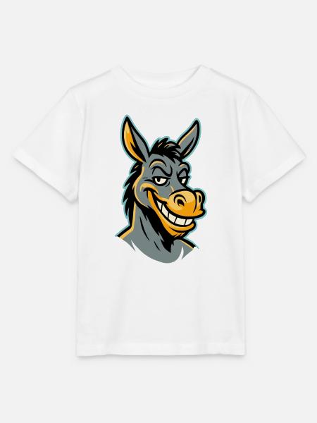 Frech grinsender Esel - Stanley/Stella Kinder T-Shirt MINI CREATOR - Weiß