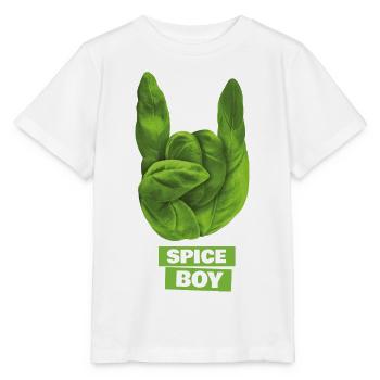 Spiceboy - Basilikum - Devil Horns - Rock ’n’ Roll - Stanley/Stella Kinder T-Shirt MINI CREATOR  - Weiß - Vorne - Maike (125cm)