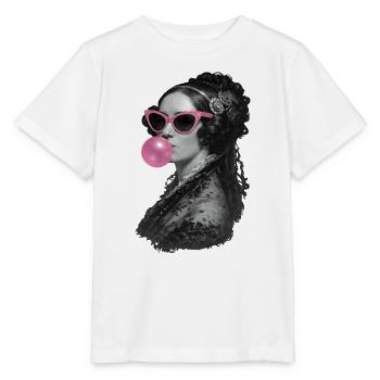 Ada Lovelace mit rosa Sonnenbrille und Kaugummi - Stanley/Stella Kinder T-Shirt MINI CREATOR  - Weiß - Vorne - Maike (125cm)