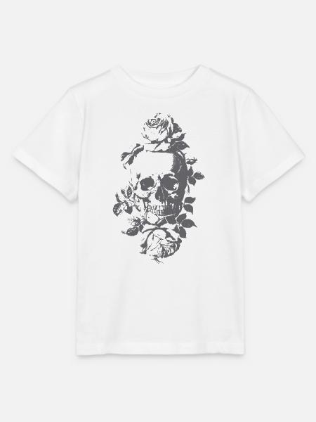 Gotische Totenkopfrosen - Stanley/Stella Kinder T-Shirt MINI CREATOR - Weiß
