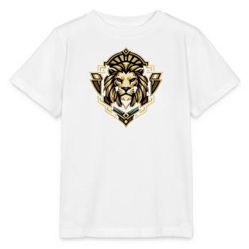 Lion portrait in art deco style - Stanley/Stella MINI CREATOR Kids’ T-Shirt - white - Front - Maike (125cm)