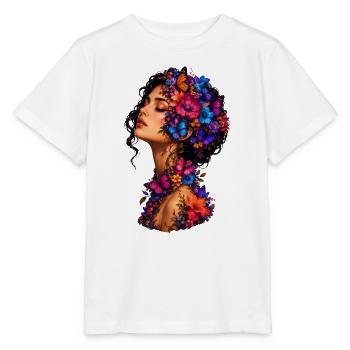 Butterfly Blossoms Wreath - Stanley/Stella MINI CREATOR Kids’ T-Shirt - white - Front - Maike (125cm)