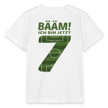 7. Geburtstag Sieben Fußball - Stanley/Stella Kinder T-Shirt MINI CREATOR  - Weiß - Vorne - Maike (125cm)