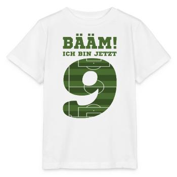 9. Geburtstag Geschenk Fußball Neun Jahre - Stanley/Stella Kinder T-Shirt MINI CREATOR  - Weiß - Vorne - Maike (125cm)