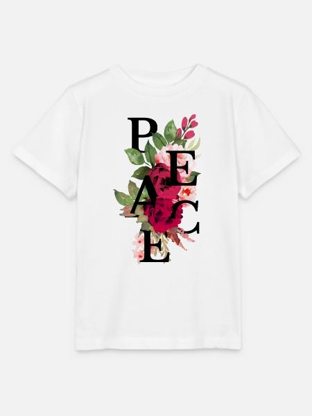 Frieden Blumen - Stanley/Stella Kinder T-Shirt MINI CREATOR  - Weiß