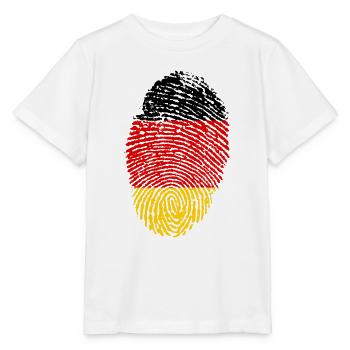Empreintes digitales Noir Rouge Or - T-shirt bio MINI CREATOR Stanley/Stella Enfant - blanc - Devant - Maike (125cm)