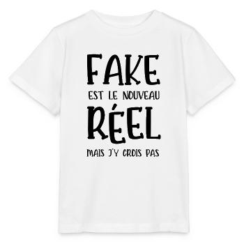 fake est le nouveau réel - T-shirt bio MINI CREATOR Stanley/Stella Enfant - blanc - Devant - Maike (125cm)