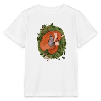 Fuchs und Kaninchen - beste Freunde - Stanley/Stella Kinder T-Shirt MINI CREATOR  - Weiß - Vorne - Maike (125cm)