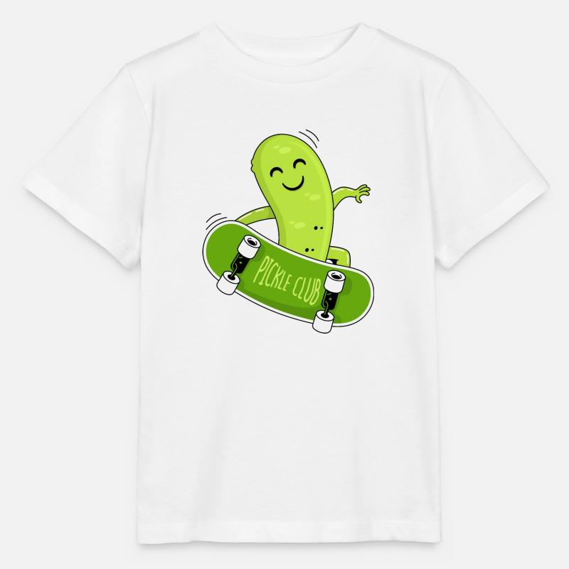 Cucumber and skateboard - Stanley/Stella MINI CREATOR Kids’ T-Shirt - white