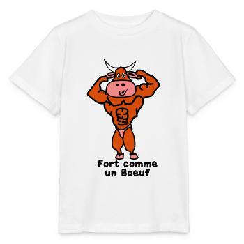 fort comme un boeuf - T-shirt bio MINI CREATOR Stanley/Stella Enfant - blanc - Devant - Maike (125cm)