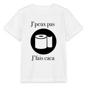 j peux pas j fais caca - T-shirt bio MINI CREATOR Stanley/Stella Enfant - blanc - Devant - Maike (125cm)
