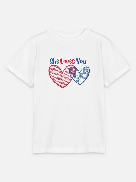 Sie liebt dich - Stanley/Stella Kinder T-Shirt MINI CREATOR - Weiß