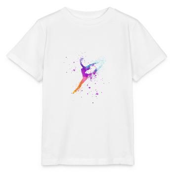 danse, ballerine, colorée, aqaurell, colorée - T-shirt bio MINI CREATOR Stanley/Stella Enfant - blanc - Devant - Maike (125cm)