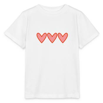 HERZ. HERZ. VALENTINSTAG. LIEBE. LIEBE. PAAR. - Stanley/Stella Kinder T-Shirt MINI CREATOR  - Weiß - Vorne - Maike (125cm)