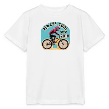 Always Cool Since 2018. Biker BMX. - Stanley/Stella Kinder T-Shirt MINI CREATOR  - Weiß - Vorne - Maike (125cm)