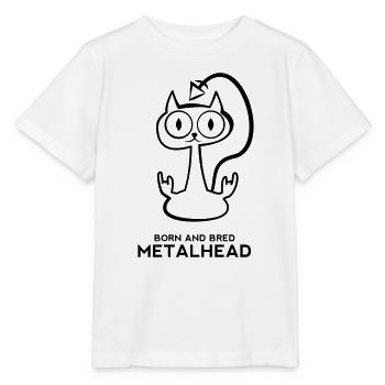 Heay metal cat - Stanley/Stella MINI CREATOR Kids’ T-Shirt - white - Front - Maike (125cm)