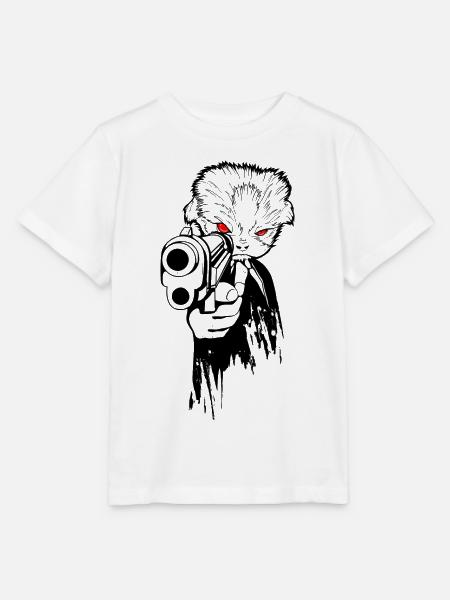 Gangster Katze - Stanley/Stella Kinder T-Shirt MINI CREATOR - Weiß