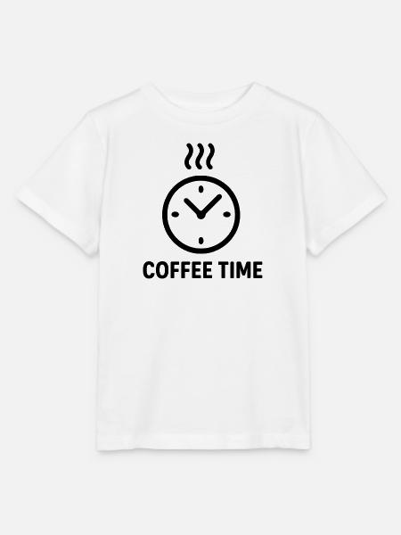 Kaffeezeit Uhr Illustration - Stanley/Stella Kinder T-Shirt MINI CREATOR  - Weiß