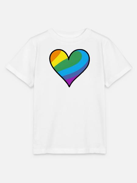 Regenbogenherz Pride Print - Stanley/Stella Kinder T-Shirt MINI CREATOR  - Weiß