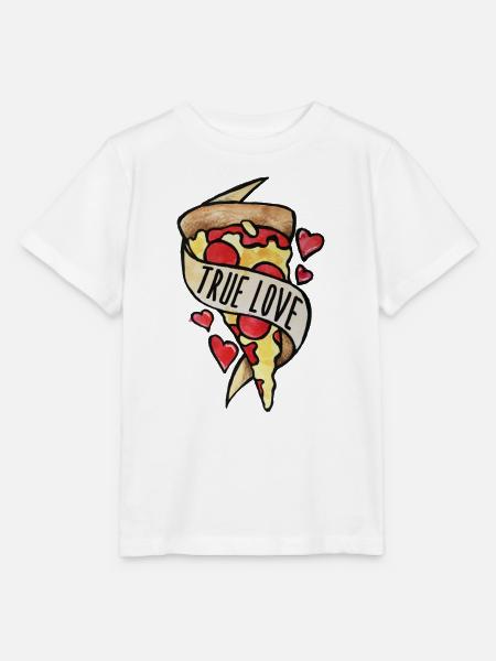 Pizza Slice Wahre Liebe - Stanley/Stella Kinder T-Shirt MINI CREATOR - Weiß