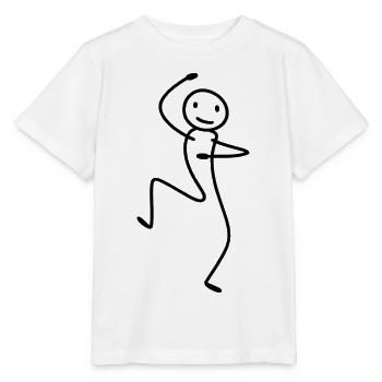 Dancing Stick Figure – Minimal Lineart - Stanley/Stella MINI CREATOR Kids’ T-Shirt - white - Front - Maike (125cm)