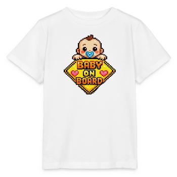 Pixel Baby On Board Schild - Stanley/Stella Kinder T-Shirt MINI CREATOR  - Weiß - Vorne - Maike (125cm)