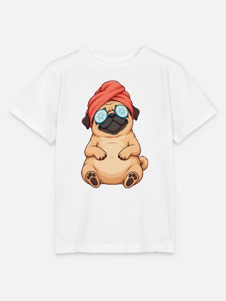 Pug Spa Day - Stanley/Stella Kinder T-Shirt MINI CREATOR  - Weiß