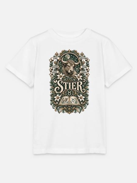 Stier – Stark, zuverlässig & bodenständig - Stanley/Stella Kinder T-Shirt MINI CREATOR - Weiß