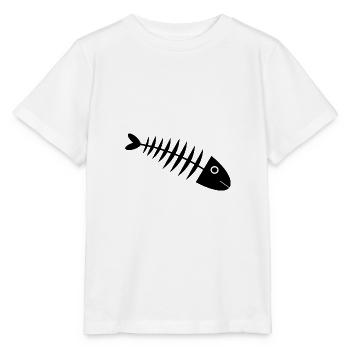 Fischgräte Fisch angeln - Stanley/Stella Kinder T-Shirt MINI CREATOR  - Weiß - Vorne - Maike (125cm)