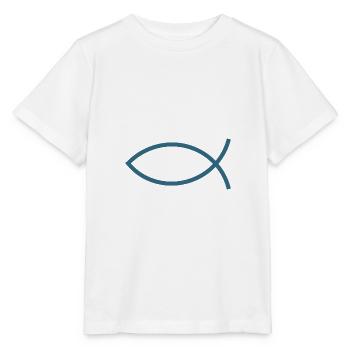 Jésus poisson Ichthys poisson poisson poisson - T-shirt bio MINI CREATOR Stanley/Stella Enfant - blanc - Devant - Maike (125cm)