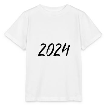 2024 Silvester Neujahr schwarz - Stanley/Stella Kinder T-Shirt MINI CREATOR  - Weiß - Vorne - Maike (125cm)