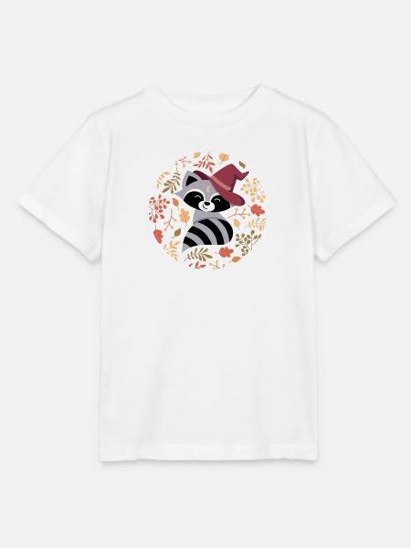 Raton laveur avec motif automnal - T-shirt bio MINI CREATOR Stanley/Stella Enfant - blanc