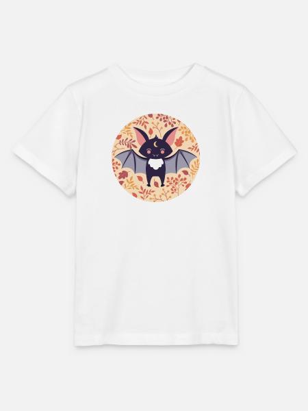 Chauve-souris avec motif automnal - T-shirt bio MINI CREATOR Stanley/Stella Enfant - blanc