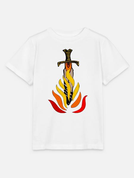 Schwert in Flammen - Stanley/Stella Kinder T-Shirt MINI CREATOR - Weiß