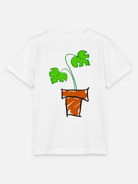 Monstera-Pflanze - Stanley/Stella Kinder T-Shirt MINI CREATOR  - Weiß