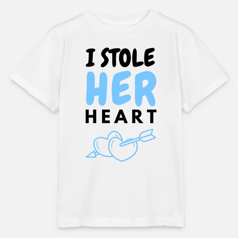 I stole her heart - Stanley/Stella Kinder T-Shirt MINI CREATOR  - Weiß