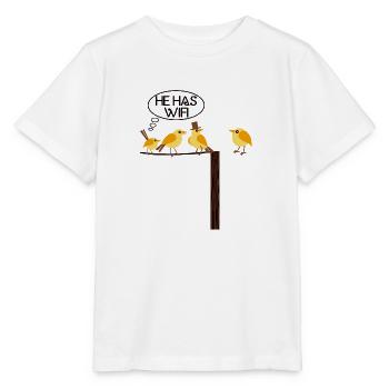 Wi-Fi WIFI oiseau en ligne Informatique - T-shirt bio MINI CREATOR Stanley/Stella Enfant - blanc - Devant - Maike (125cm)