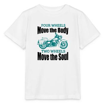 TWO WHEELS MOVE THE SOUL! - Stanley/Stella MINI CREATOR Kids’ T-Shirt - white - Front - Maike (125cm)