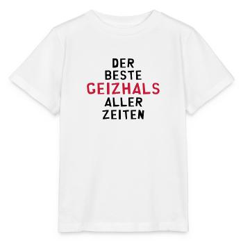 Geizhals - Geizkrägin - Geiz - Geizig - Geld - Stanley/Stella Kinder T-Shirt MINI CREATOR  - Weiß - Vorne - Maike (125cm)