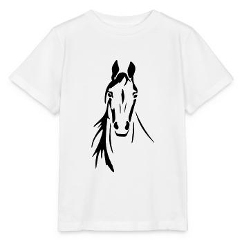 Tête de cheval cheval cheval cheval équitation - T-shirt bio MINI CREATOR Stanley/Stella Enfant - blanc - Devant - Maike (125cm)
