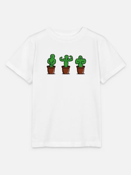 cactus met spieren - Stanley/Stella Kinder-T-shirt MINI CREATOR  - wit