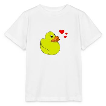 Quietscheente Valentinstag - Stanley/Stella Kinder T-Shirt MINI CREATOR  - Weiß - Vorne - Maike (125cm)