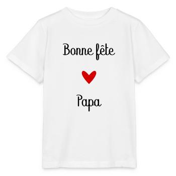 BONNE FÊTE PAPA. PAPA. FÊTE DES PÈRES. BONNE FÊTE - T-shirt bio MINI CREATOR Stanley/Stella Enfant - blanc - Devant - Maike (125cm)