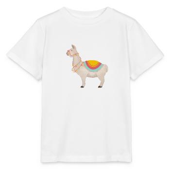 Lama coloré - T-shirt bio MINI CREATOR Stanley/Stella Enfant - blanc - Devant - Maike (125cm)