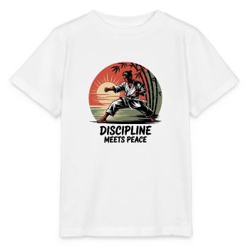 Discipline Meets Peace - Stanley/Stella MINI CREATOR Kids’ T-Shirt - white - Front - Maike (125cm)