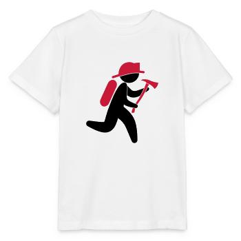 Un pompier avec une hache - T-shirt bio MINI CREATOR Stanley/Stella Enfant - blanc - Devant - Maike (125cm)