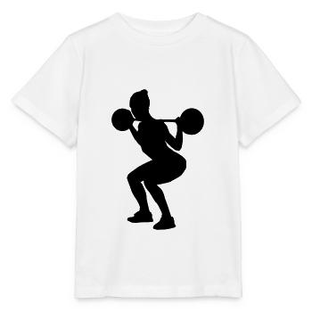 fitness girl silhouette squats - Stanley/Stella Kinder T-Shirt MINI CREATOR  - Weiß - Vorne - Maike (125cm)