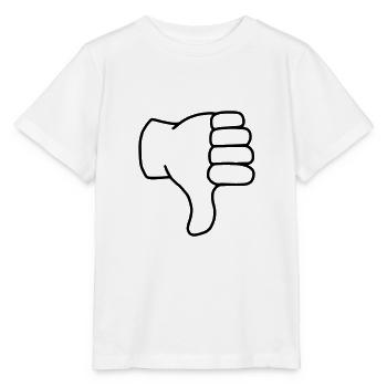 Emoji pouces vers le bas esquisse noir - T-shirt bio MINI CREATOR Stanley/Stella Enfant - blanc - Devant - Maike (125cm)
